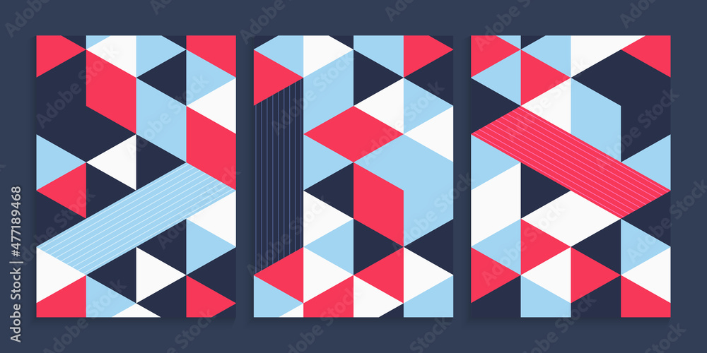 Geometric triangles cover design collection