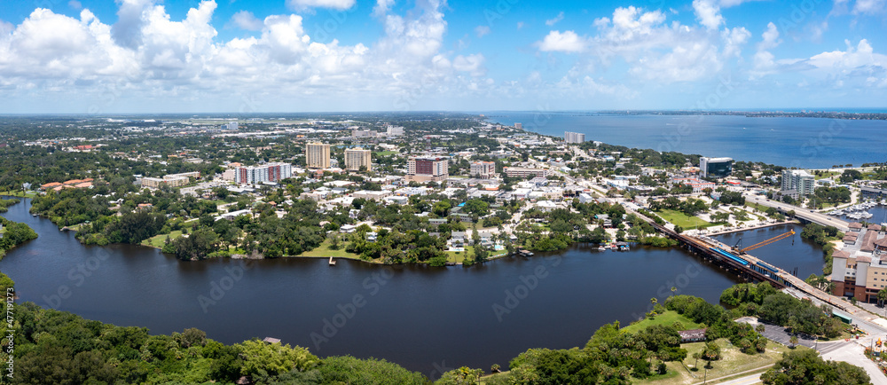 Naklejka premium Melbourne Florida Aerial View 2021