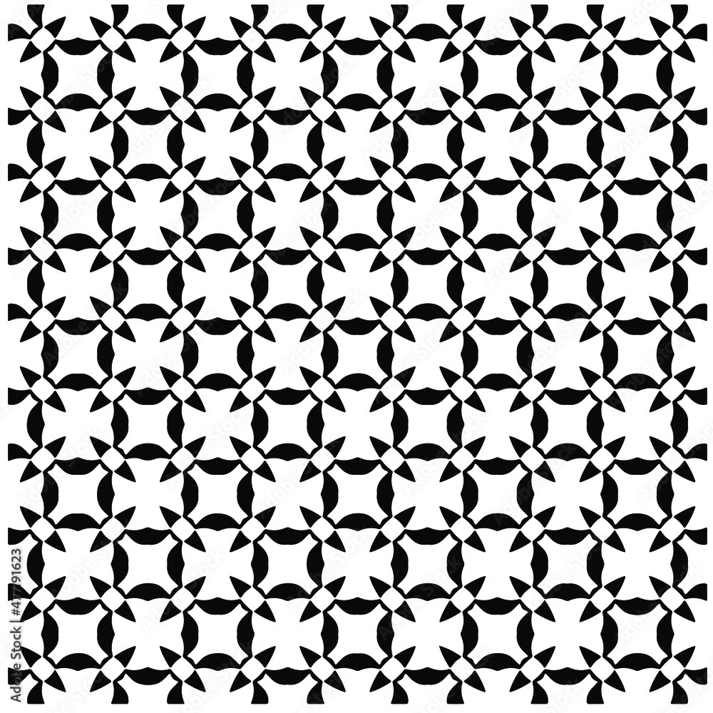 Seamless vector pattern in geometric ornamental style. Black  pattern.Design element for prints, backgrounds, template, web pages 
and textile pattern. Geometric art.