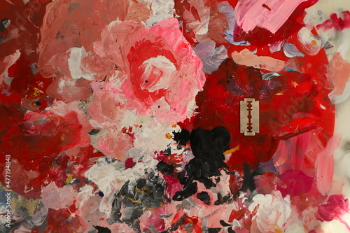 Isolated Razor Blade on Background - Stop Female Genitial Mutilation (FGM)