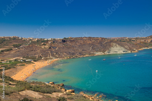 Ramla Bay on Gozo  Malta  in August 2021