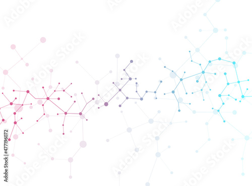 Connected lines with dots. Medical, technology, chemistry, science background. Vector illustration