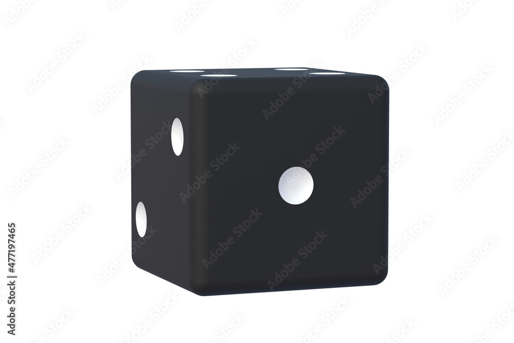 Black dice isolated on white background. 3d render Black dice isolated on white background. 3d render