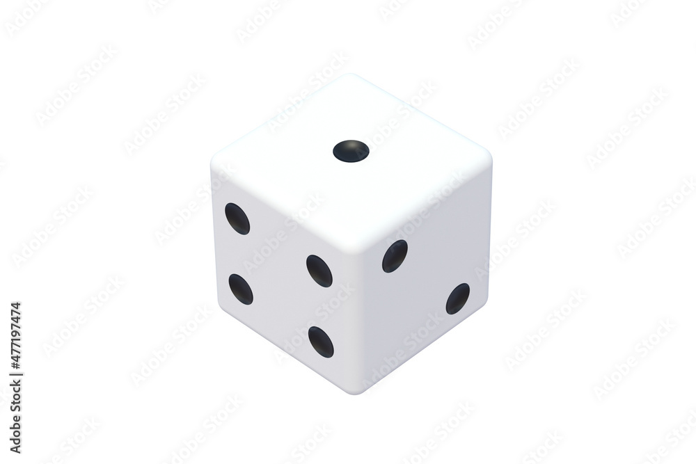 White dice isolated on white background. 3d render White dice isolated on white background. 3d render
