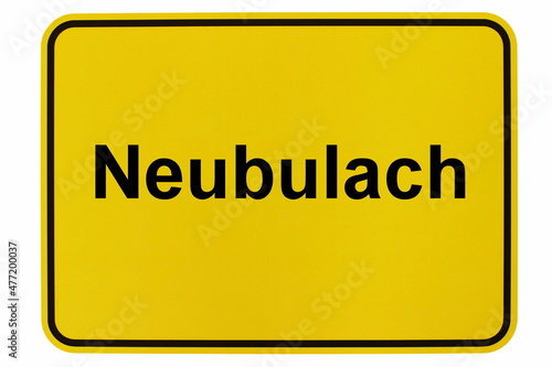 Illustration eines Ortsschildes der Stadt Neubulach photo