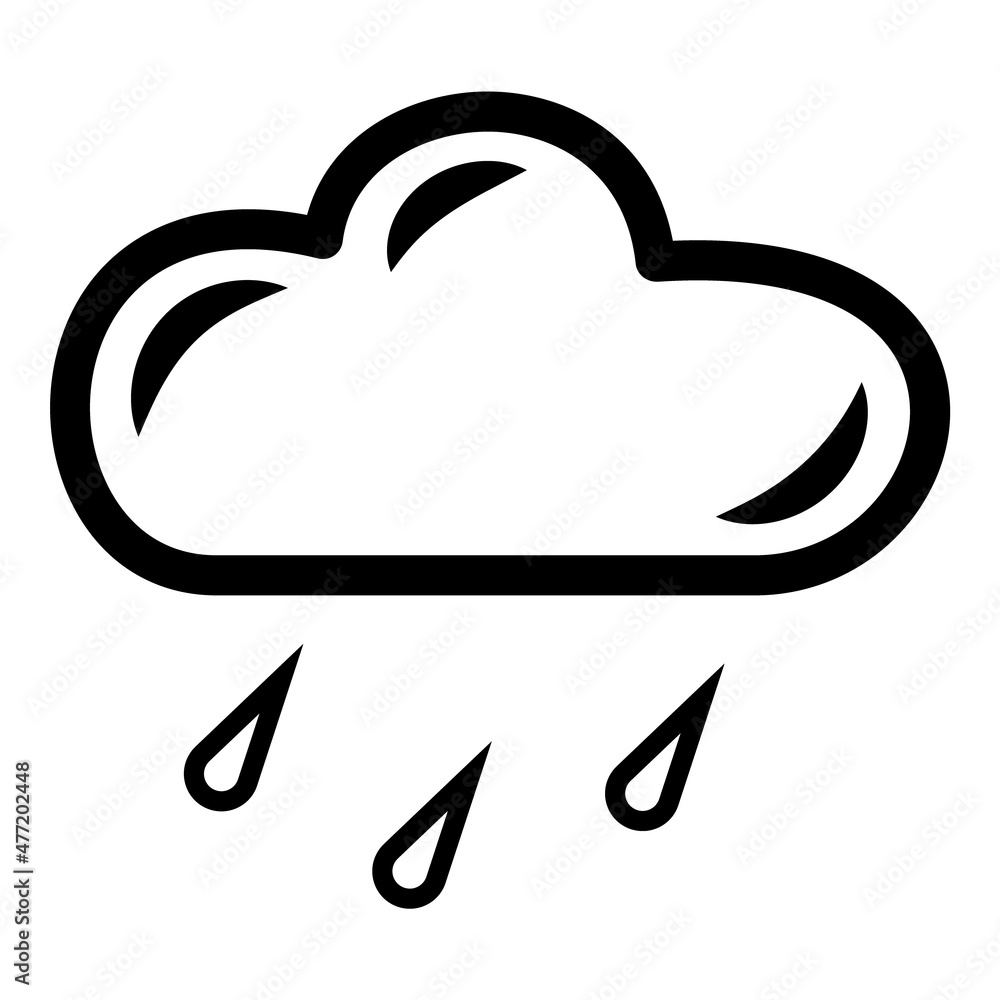 Rain Cloud Flat Icon Isolated On White Background Rain Cloud Flat Icon Isolated On White Background