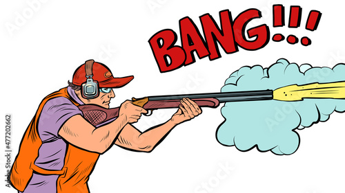 Sports shooting from a gun or a hunter