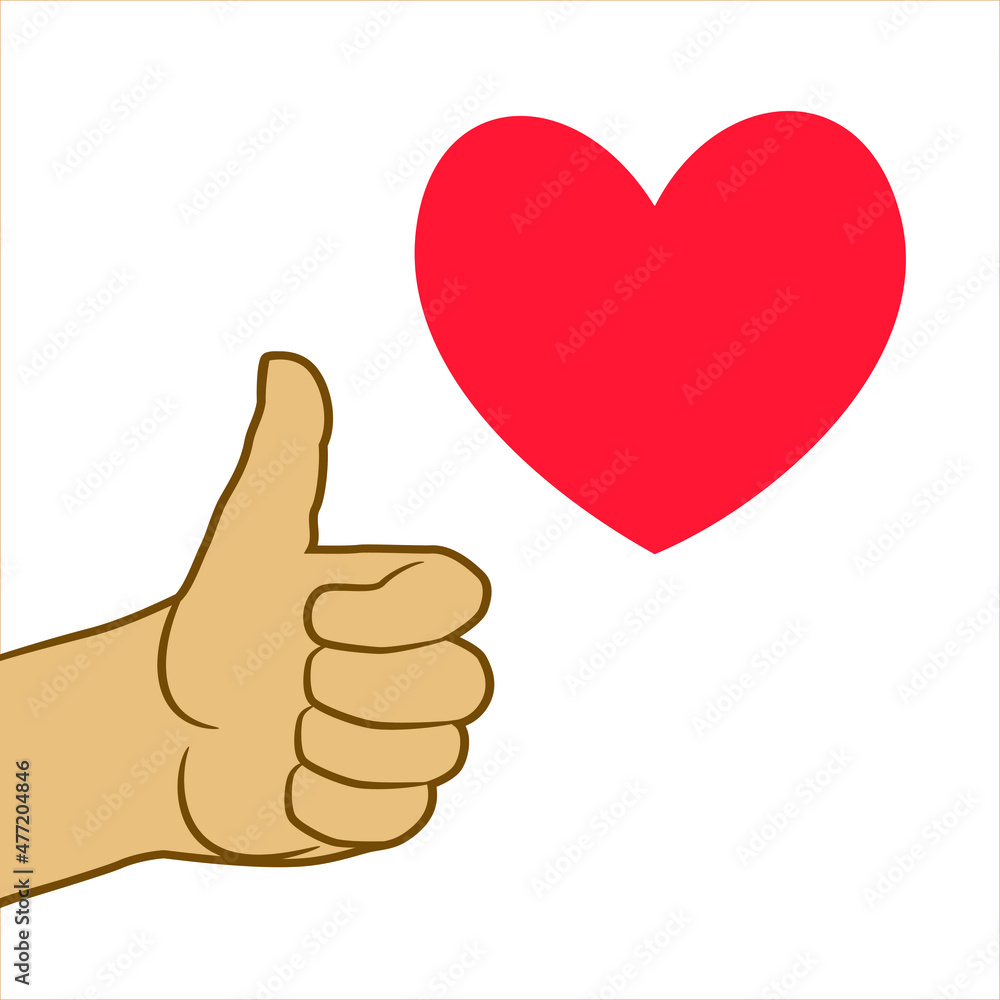 Thumb up and heart icon. love icon buttons ready for websites. Vector illustration isolated on white background. Thumb up and heart icon. love icon buttons ready for websites. Vector illustration isolated on white background.