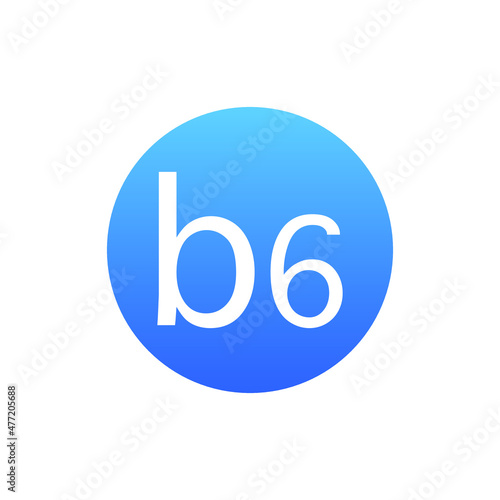 Vitamin b6 pill icon. Pyridoxine nutrition care. Blue drop essence. Isolated blue vector symbol of b6 vitamin medicine. Vector illustration