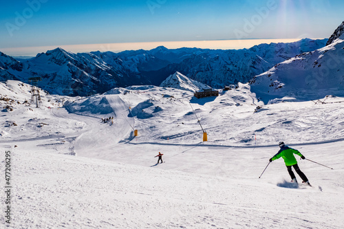 Ski slope in the alps of Gressoney photo