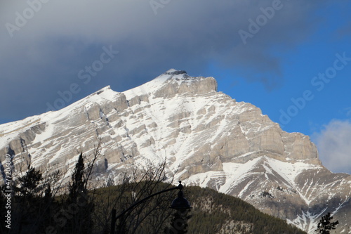 Snow On Cascade Peak  Banff National Park  Alberta 