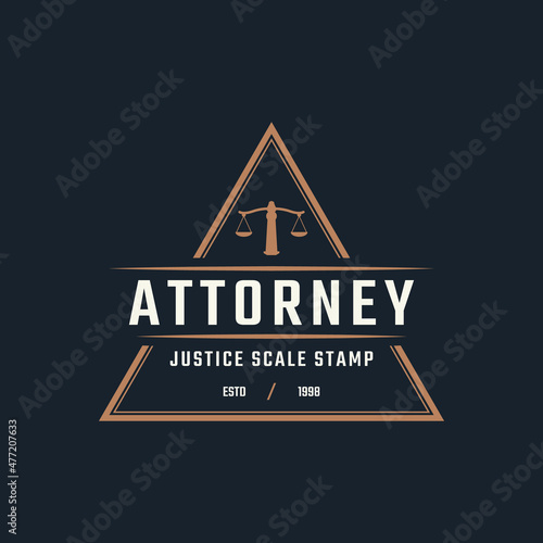 Rustic Vintage Retro Label Badge Emblem Justice Scale Stamp for Attorney Logo Design Inspiration