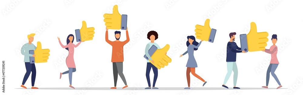 People give ratings and reviews. Customer reviews rating. Know your customer. Client's choice. Flat style. Vector illustration. People give ratings and reviews. Customer reviews rating. Know your customer. Client's choice. Flat style. Vector illustration.