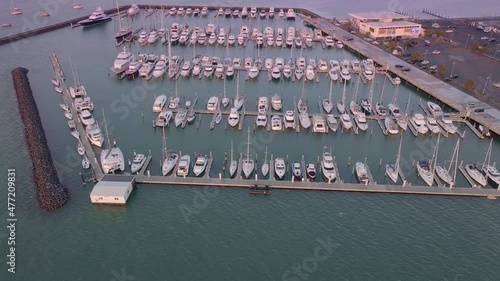 Aerial: Orakei marina, Auckland, New Zealand photo