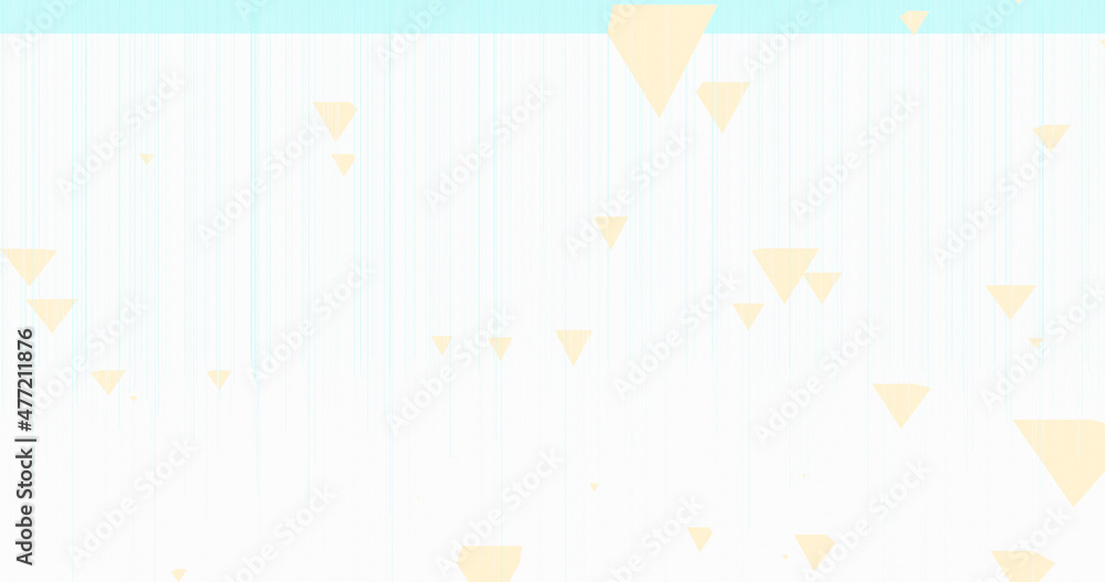 Render with low contrast flat background with blue vertical lines and orange triangles