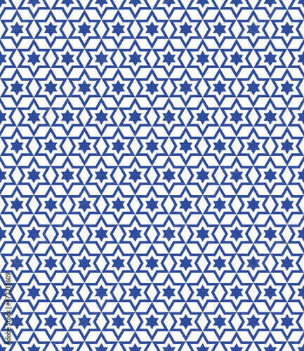 Star of David. Six pointed star. Seamless vector pattern.