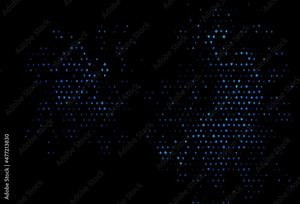 Dark blue vector pattern with symbol of cards. Dark blue vector pattern with symbol of cards.