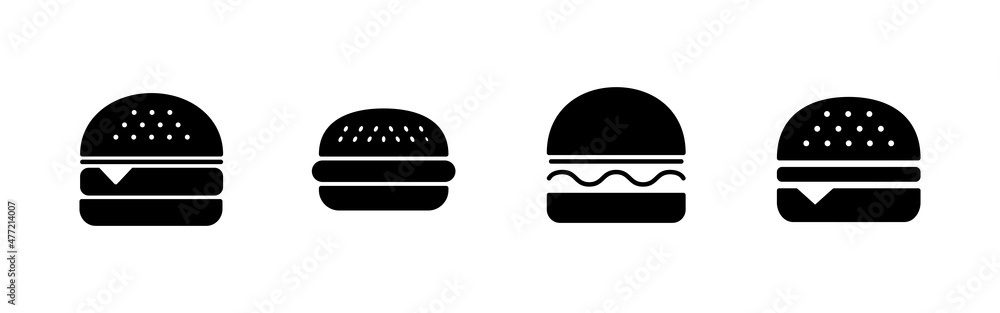 Fototapeta premium Burger icons set. burger sign and symbol. hamburger