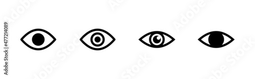 Eye icons set. Eye sign and symbol. Look and Vision icon.