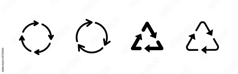 Recycle icons set. Recycling sign and symbol. Recycle icons set. Recycling sign and symbol.