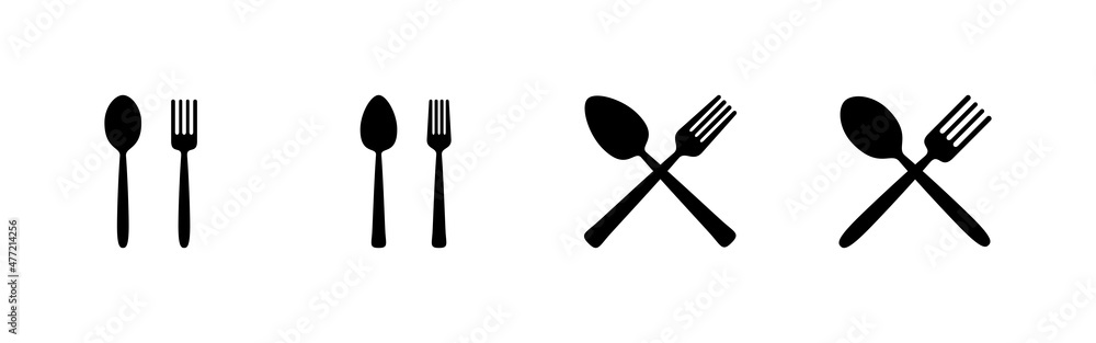 spoon and fork icons set. spoon, fork and knife icon vector. restaurant sign and symbol spoon and fork icons set. spoon, fork and knife icon vector. restaurant sign and symbol