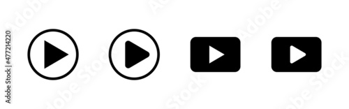 Play Icons set. Play button sign and symbol