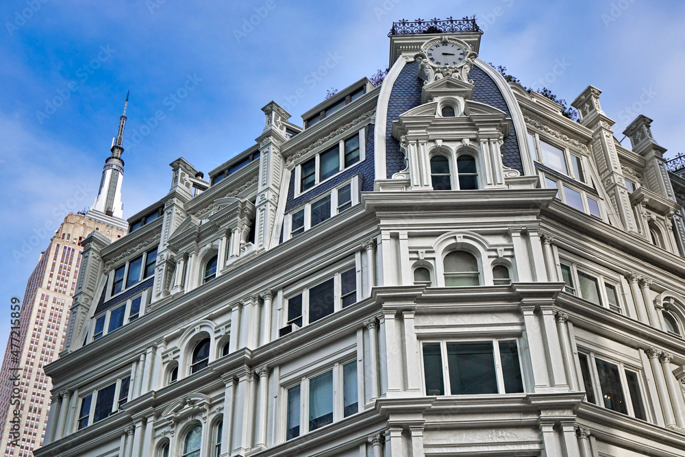 Ornate old New York apartment building, formerly a 19th century hotel