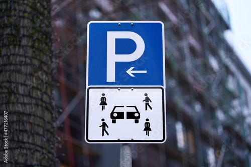 Carsharing parking sign in the Dortmund city center in Germany.