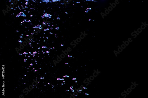 Water bubble on a black