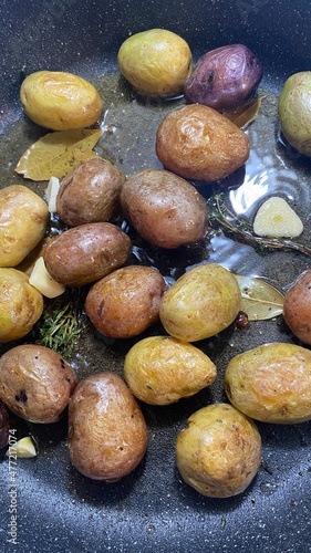 Cooking new potatoes in duck fat