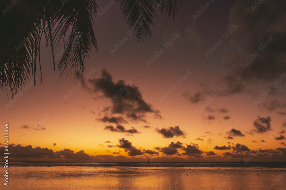 French Polynesia islands in the South Pacific Ocean Mo'orea, Tahiti, and Fakarava