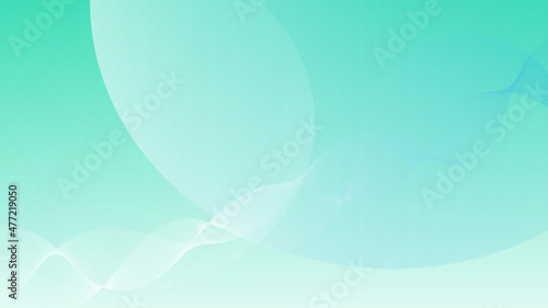 Abstract background with wavy lines in shades of green and blue.