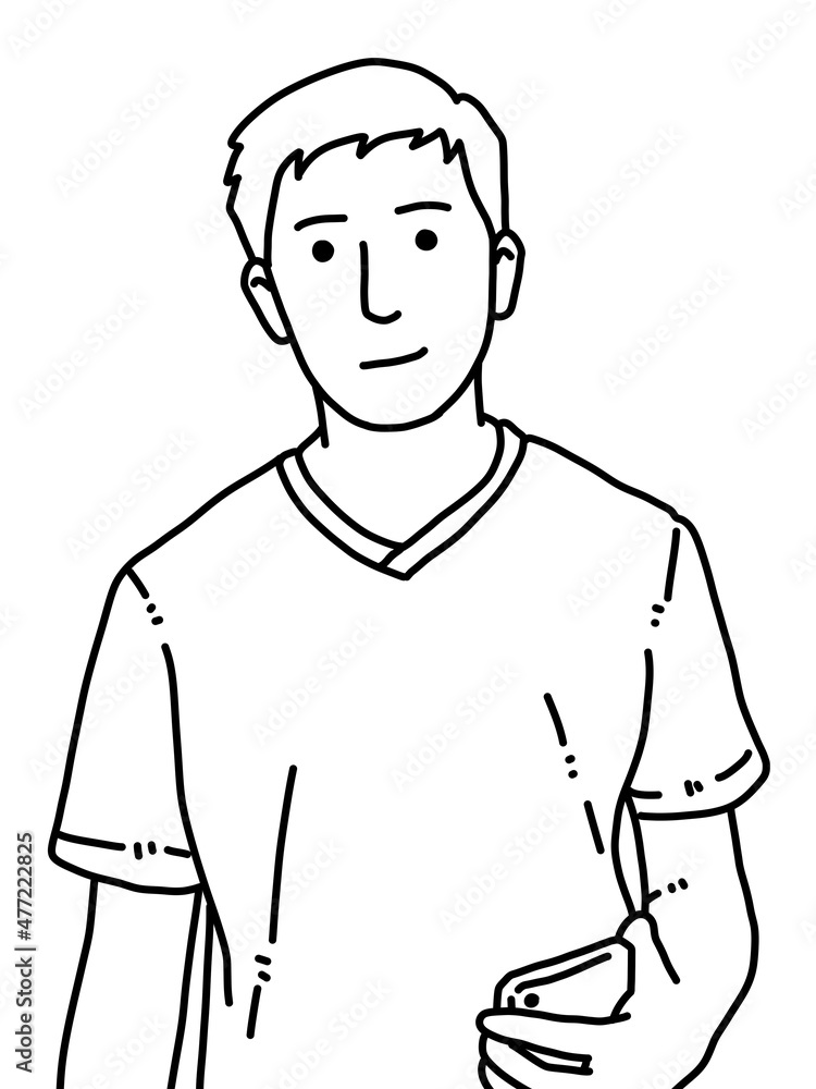 black and white of cute man cartoon for coloring black and white of cute man cartoon for coloring