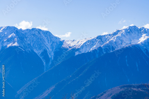 南アルプス　赤石山脈　厳冬期　鳳凰三山からの眺望 © Nao