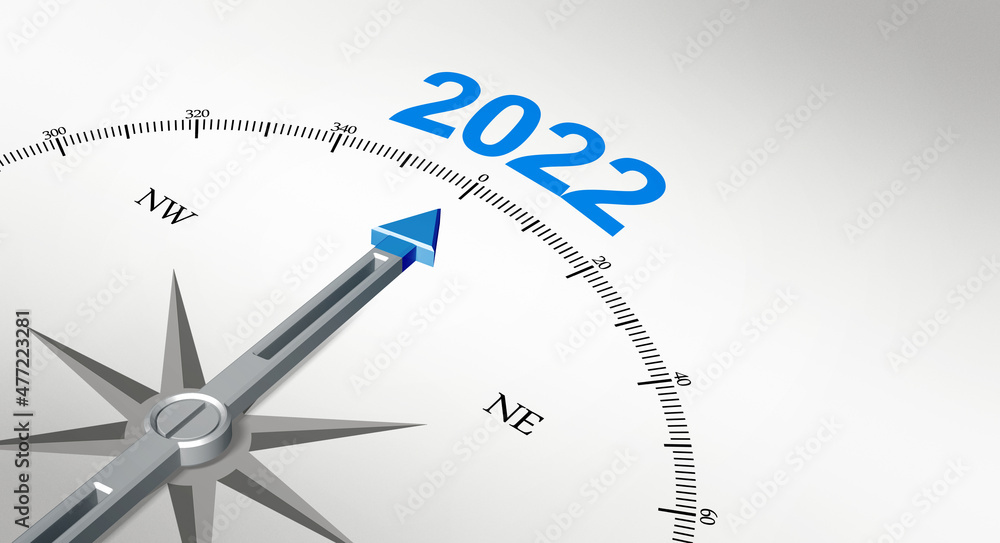 Happy New Year Background. Navigation to the year 2022. 3D illustration Happy New Year Background. Navigation to the year 2022. 3D illustration