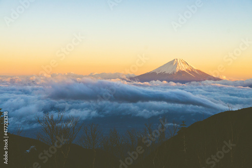 夕焼け 富士山 雲海