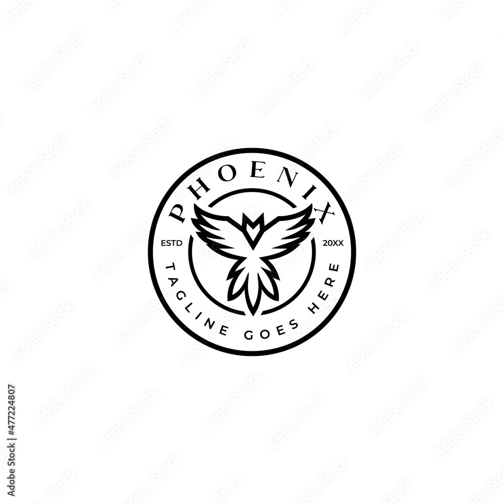 line art phoenix bird logo icon vector template line art phoenix bird logo icon vector template