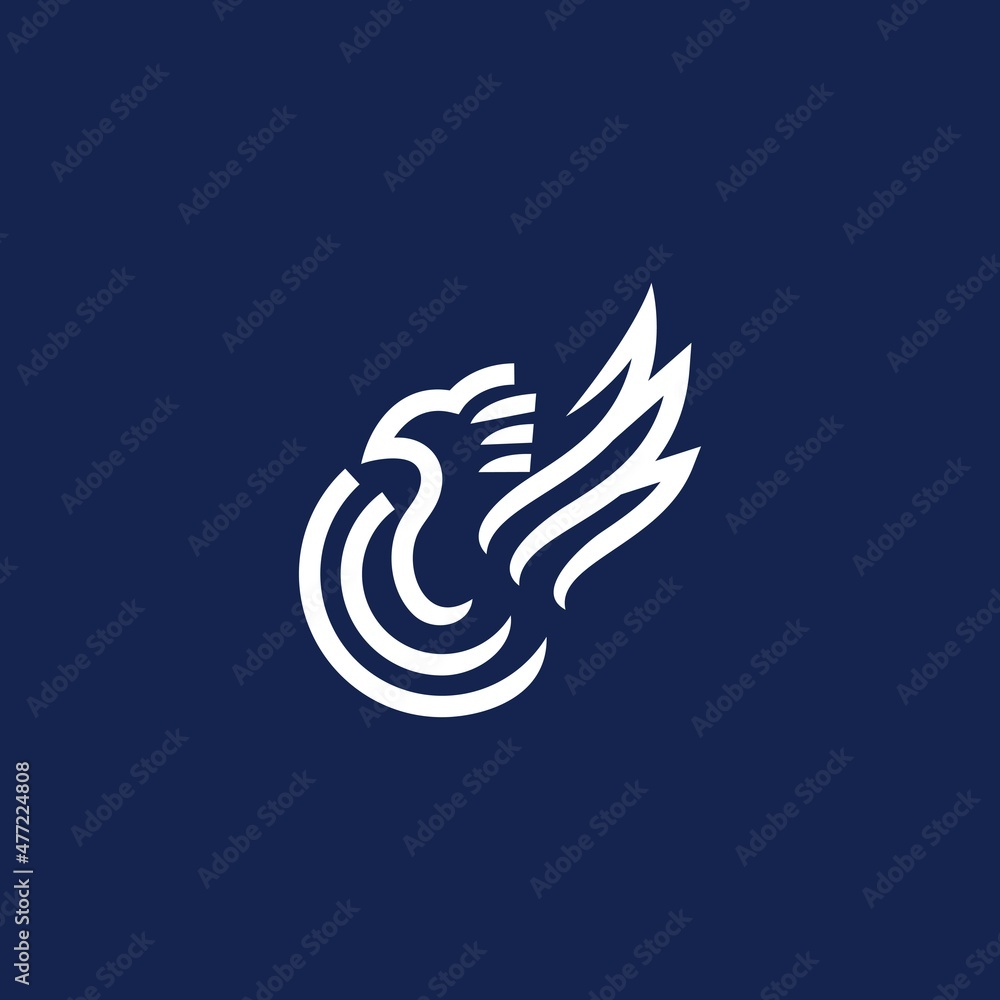 Fototapeta premium line art phoenix bird logo icon vector template