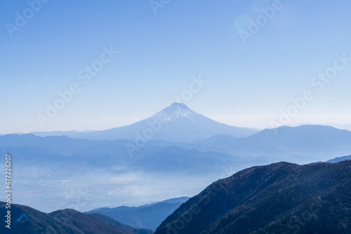 富士山 薬師岳からのぞむ 冬