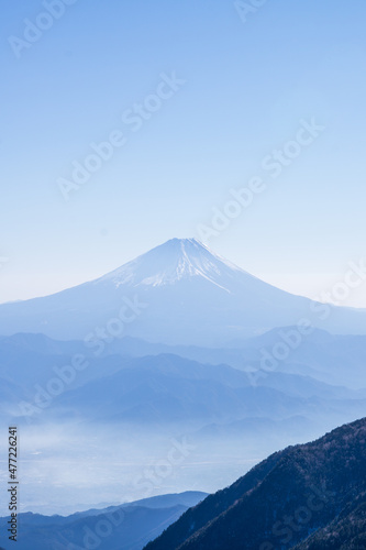 富士山 薬師岳からのぞむ 冬