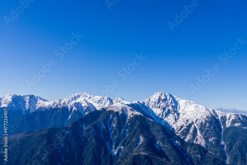 白峰三山 鳳凰三山・観音岳からの眺め 冬