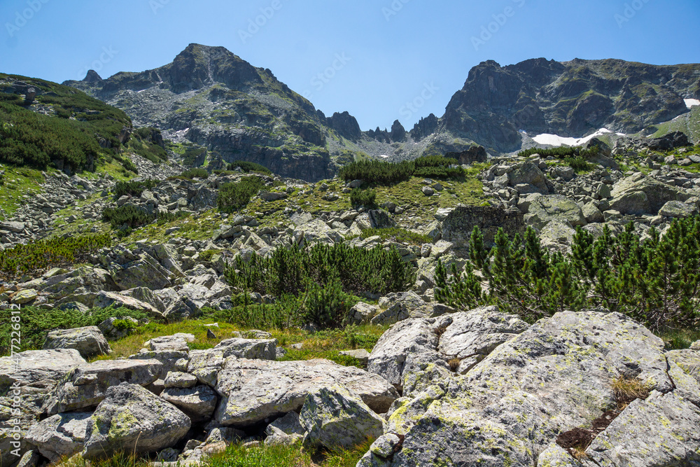 Landscape of Rila Mountain near The Camel peak, Bulgaria Landscape of Rila Mountain near The Camel peak, Bulgaria