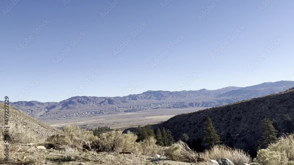 view of Desert landscape on the East side of the Sierra Nevada Mountains kings canyon nationa park big pine lakes hiking loop california CA view of Desert landscape on the East side of the Sierra Nevada Mountains kings canyon nationa park big pine lakes hiking loop california CA