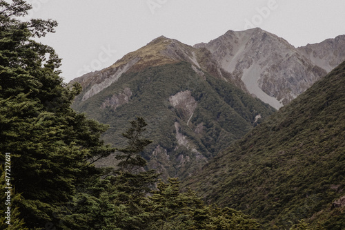 new zealand waterfalls and mountains