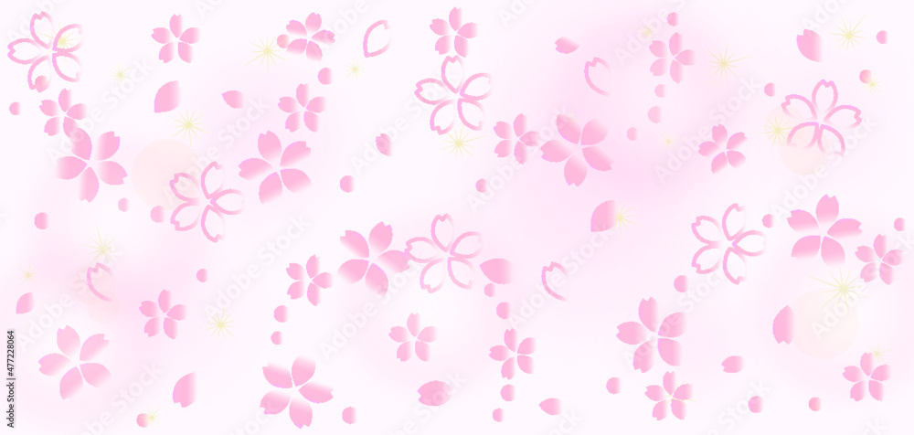 和風でかわいい桜の花の背景
