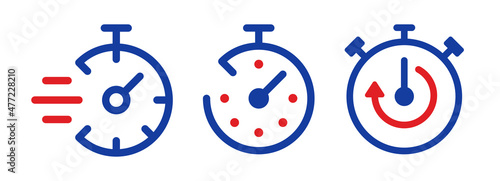Timer icon set. Stopwatch icon vector illustration