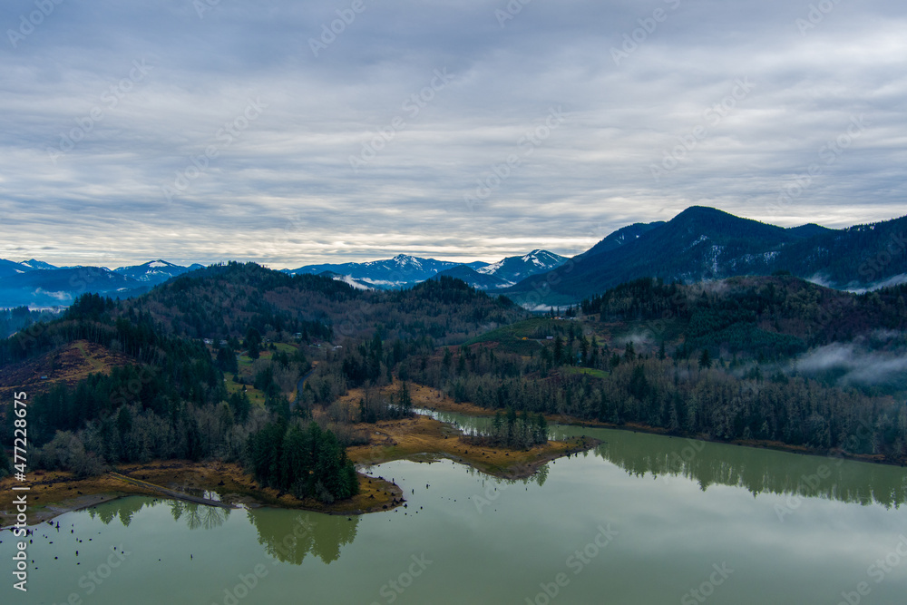 Alder lake and the Cascade mountains