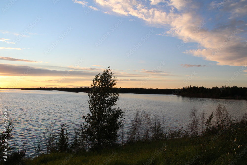 Summer Evening On Astotin, Elk Island National Park, Alberta Summer Evening On Astotin, Elk Island National Park, Alberta