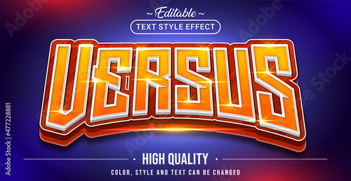 Editable text style effect - Versus text style theme.