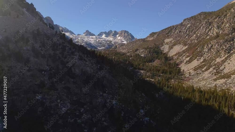 Aerial view Of Mountain Valley forest, King canyon national park big pine lakes california Aerial view Of Mountain Valley forest, King canyon national park big pine lakes california